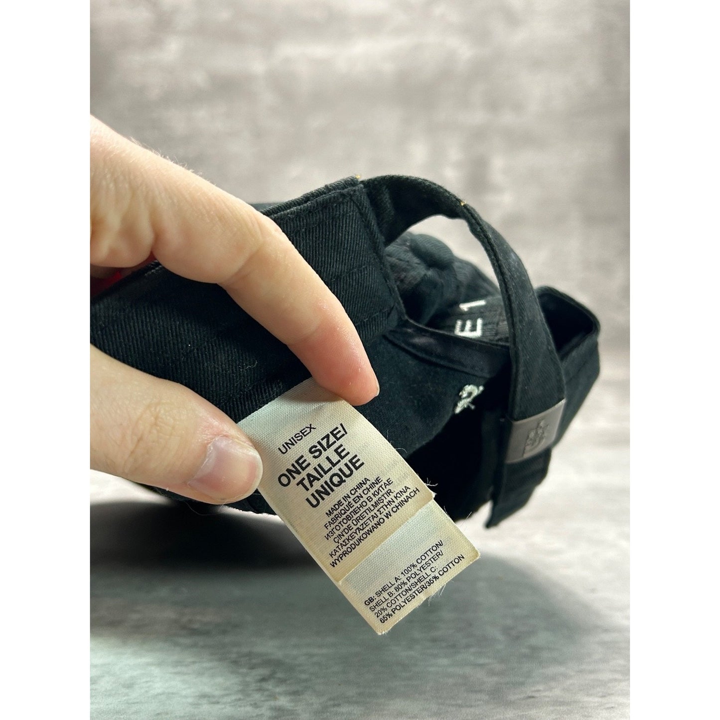 Vintage The North Face TNF Embroidered Spellout Logo Strapback Hat OSFA Black