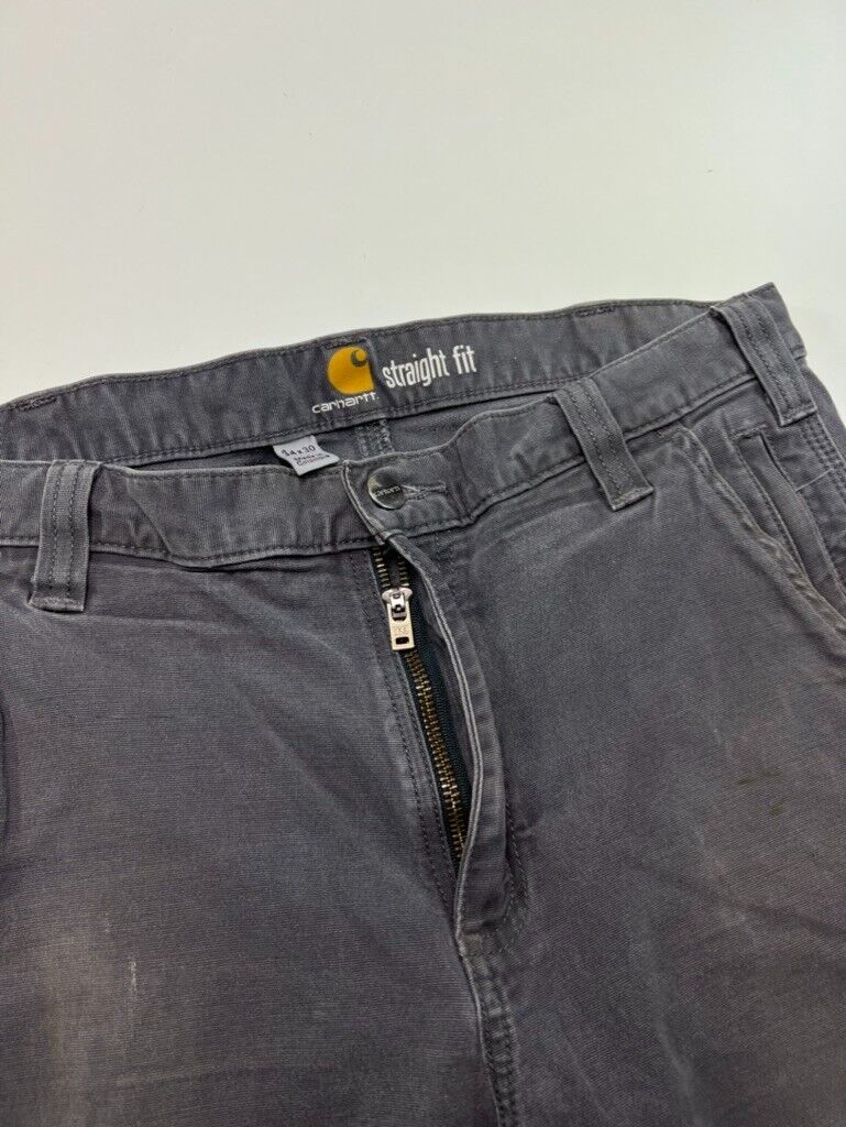 Carhartt Canvas Workwear Straight Fit Pants Size 34 Gray