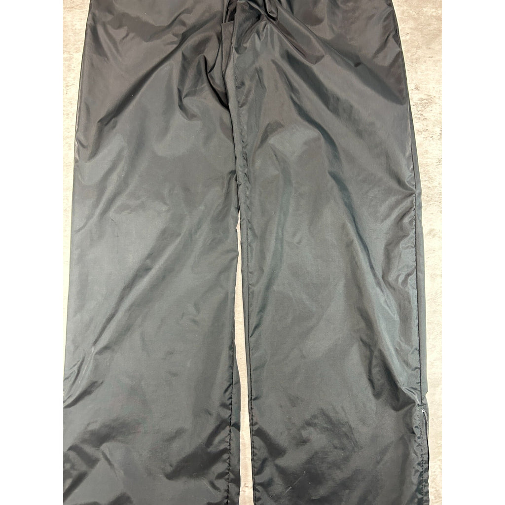 Vintage 90s Brooks Two Tone Embroidered Logo Nylon Track Pants Size Small Black