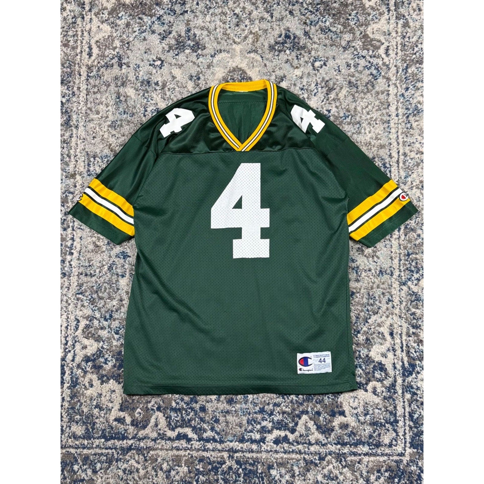 Vintage Brett Favre #4 Green Bay Packers NFL Champion Football Jersey Size Large