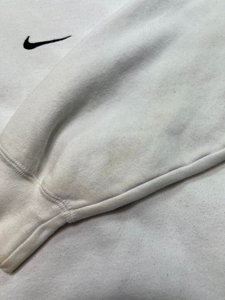 Vintage Y2K Nike Embroidered Mini Swoosh Crewneck Sweatshirt Size Medium White