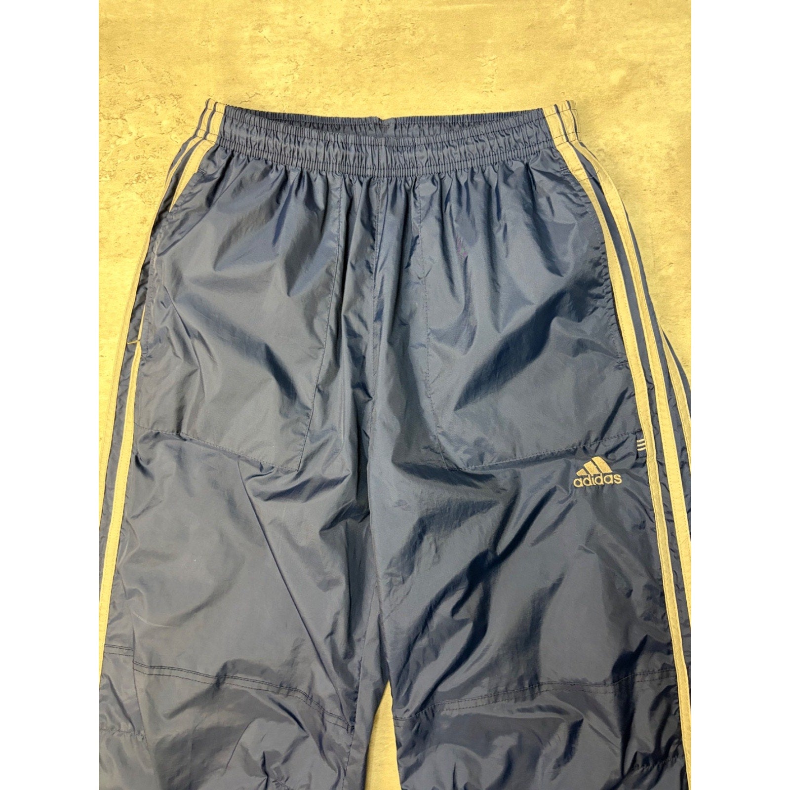 Vintage Adidas Embroidered Logo Three Stripe Nylon Track Pants Size Small