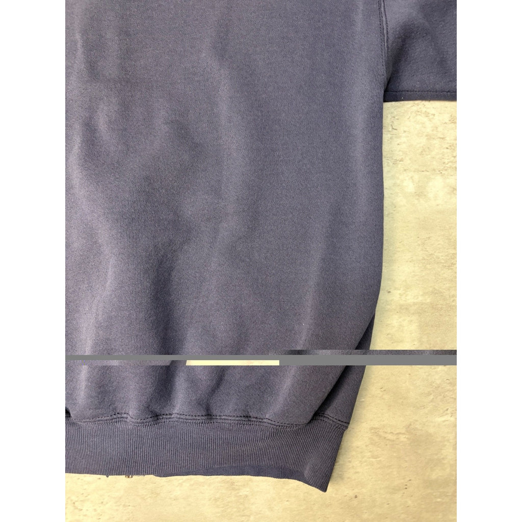 Vintage 90s Discus Athletic Blank Full Zip Navy Hooded Sweatshirt Size Medium