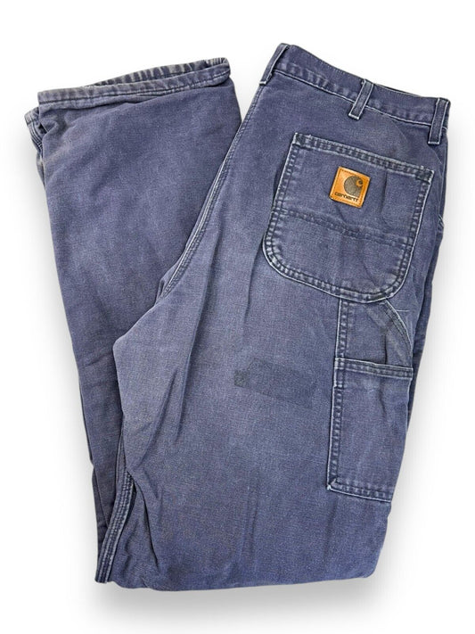 Vintage 90s Carhartt Plaid Lined Canvas Workwear Carpenter Pants Size 37 B111PTL