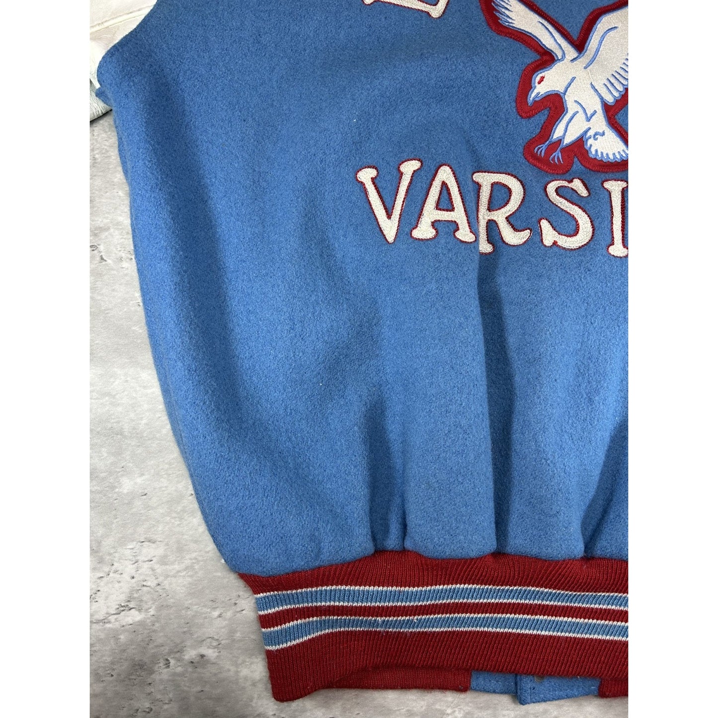 Vintage 80s/90s Eastwood Varsity Embroidered Patches Varsity Jacket Size LT