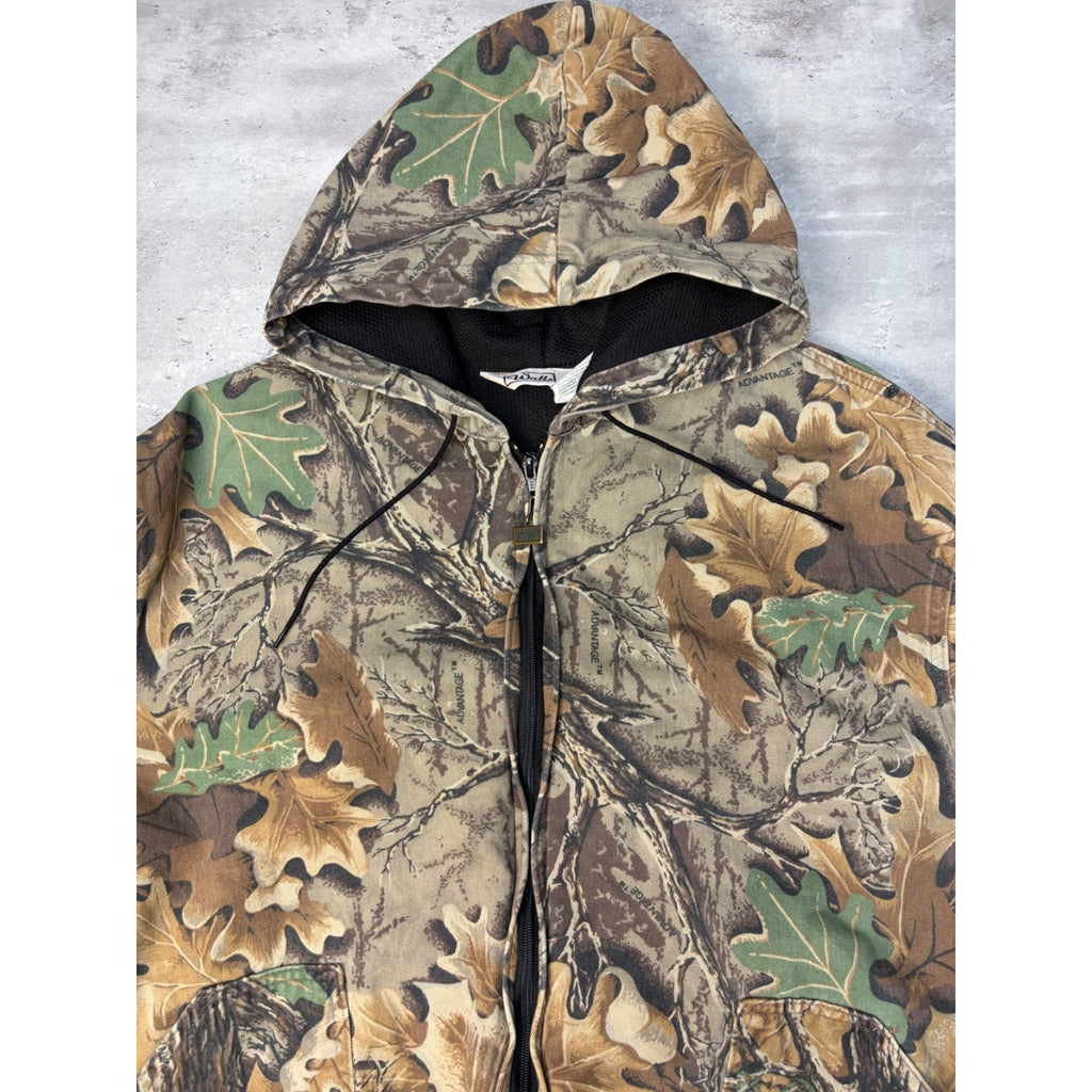 Vintage Walls Thermal Lined Advantage Tree Camo Full Zip Hooded Jacket Size 2XL