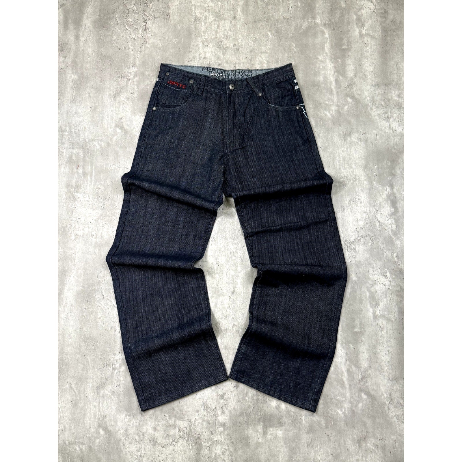 Vintage Y2K Womens Johnny Blaze Embroidered Signature Pocket Pants