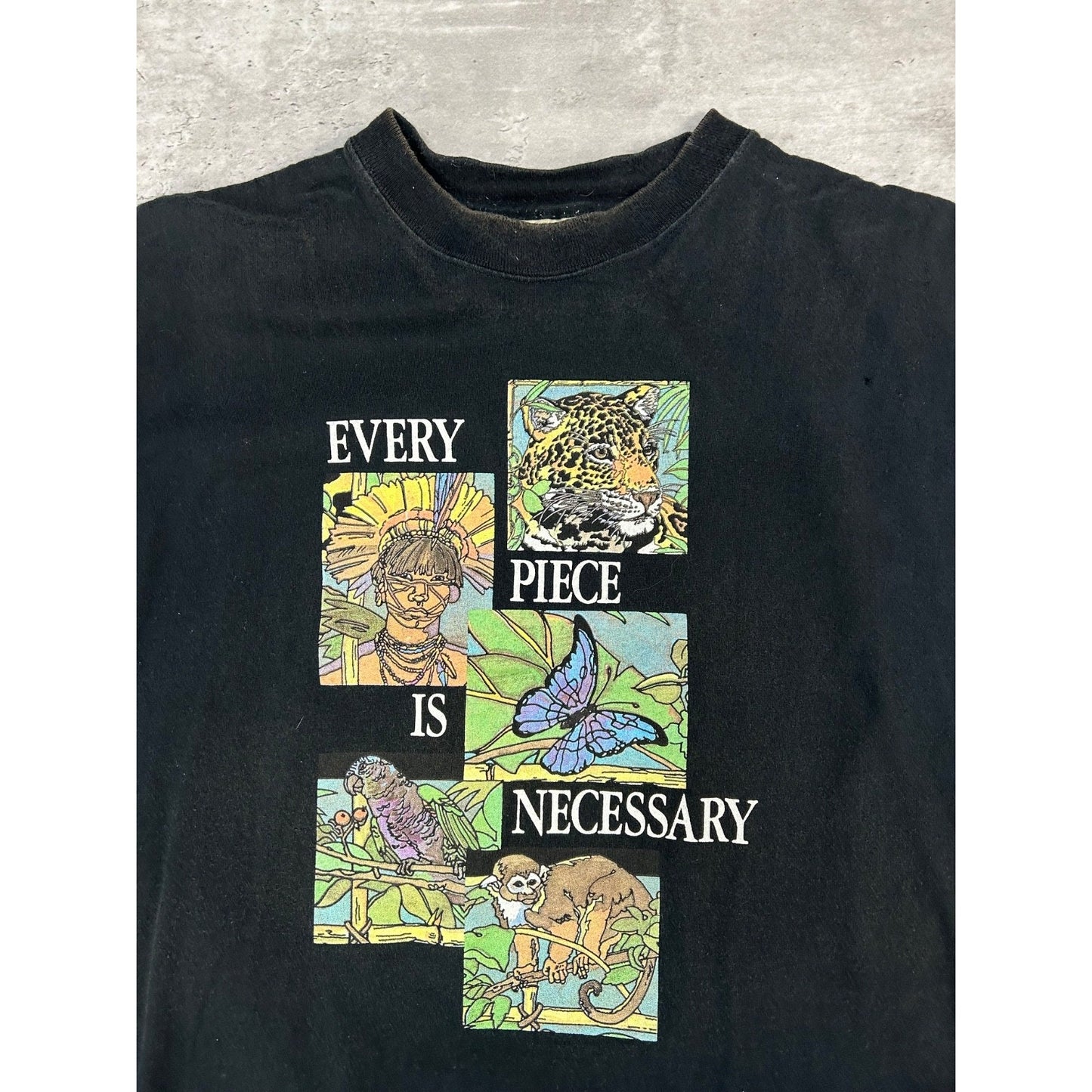 Vintage 90s WWF Every Piece Is Necessary Animal Preservation T-Shirt Sz Medium