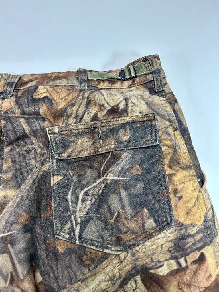 Vintage White Water Outdoors Fleece Lined Advantage Camo Hunting Pants Sz Large