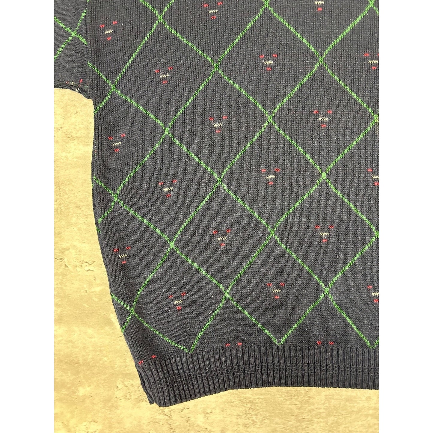 Vintage 90s Sutter & Grant Diamond Print Pullover Knit Sweater Size XL