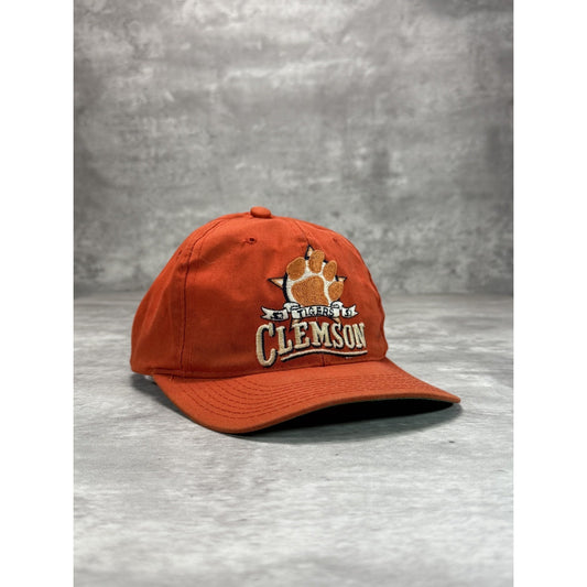 Vintage 90s Clemson Tigers NCAA Embroidered Logo Starter Snapback Hat OSFA