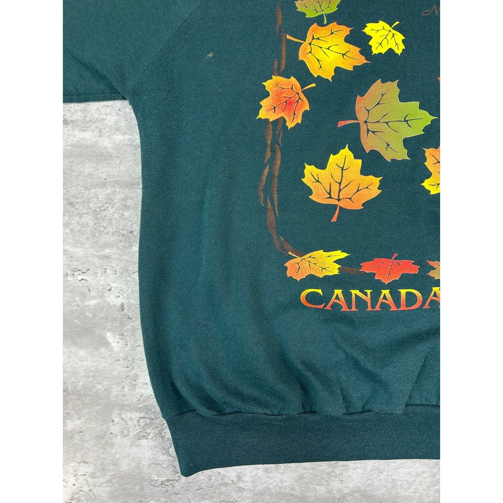 Vintage 90s Niagara Falls Leafy Graphic Destination Crewneck Sweatshirt Sz Large