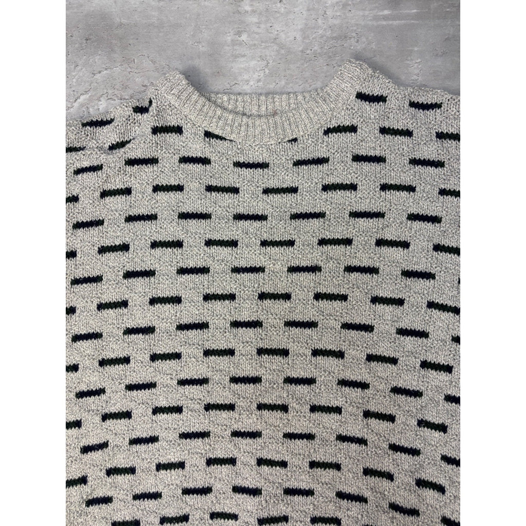 Vintage 90s Savile Row Abstract Pattern Textured Knit Sweater Size Large