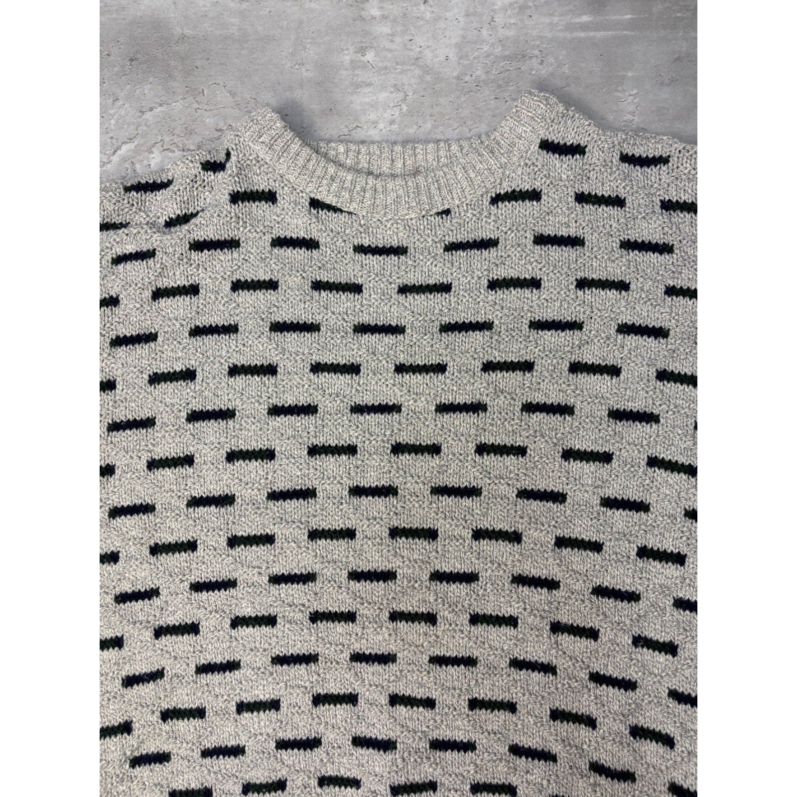 Vintage 90s Savile Row Abstract Pattern Textured Knit Sweater Size Large