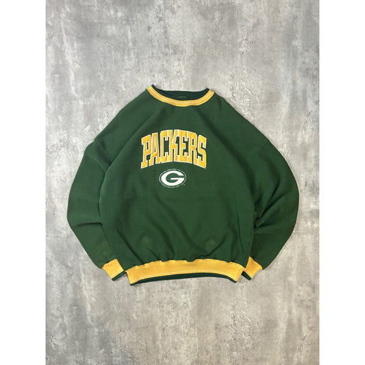 Vintage 90s Green Bay Packers NFL Embroidered Spellout Football Sweatshirt Sz XL
