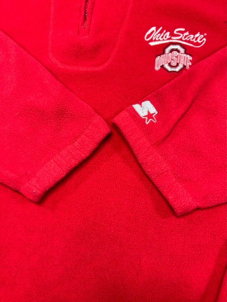 Vintage Ohio State Buckeyes NCAA 1/4 Zip Starter Fleece Sweatshirt Size Large