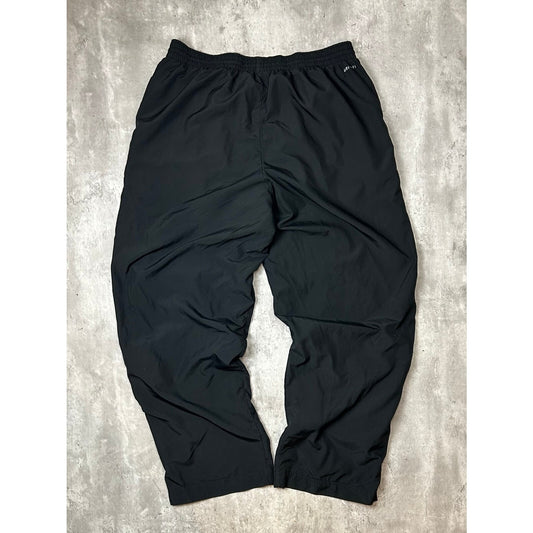 Vintage 2000s Nike Embroidered Swoosh Nylon Track Pants Size XXL Black