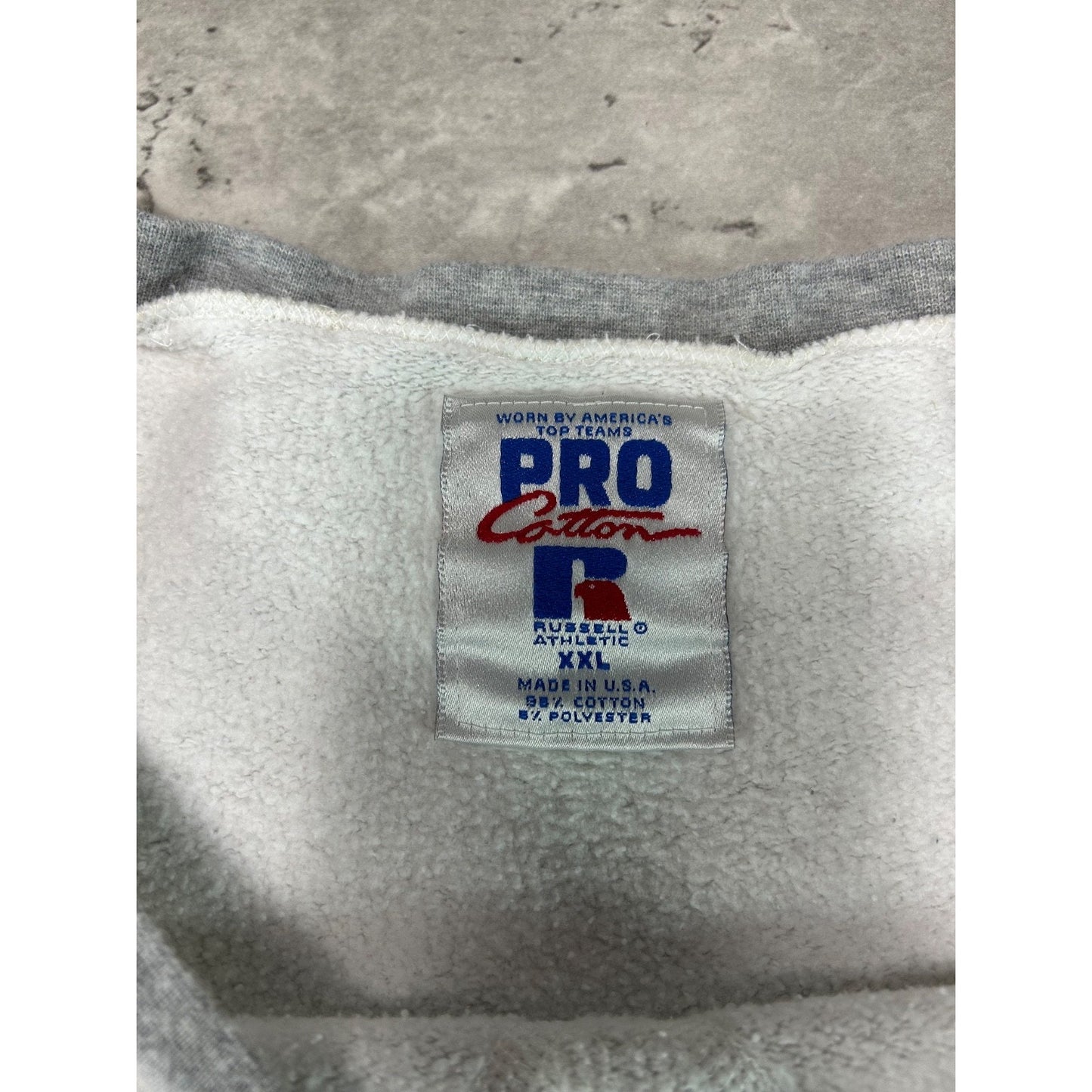 Vintage 90s Russell Athletic Pro Cotton Two Tone Blank Crewneck Sweatshirt 2XL