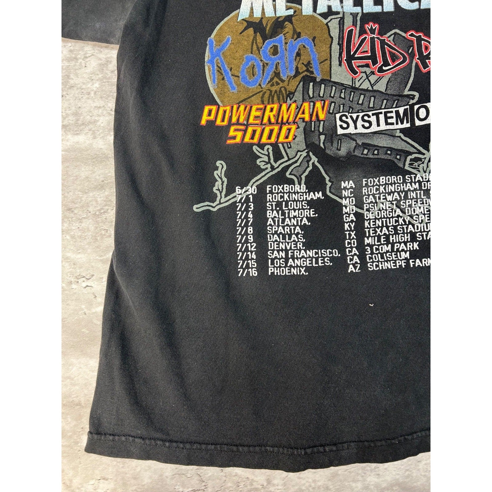 Vintage 2000 Metallica Summer Sanatorium Rock Music Tour Graphic T-Shirt Sz L