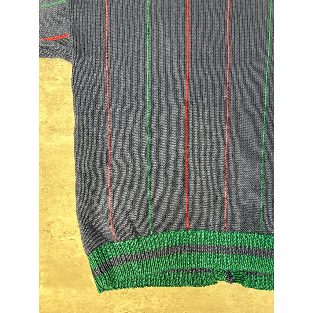 Vintage 80s/90s Striped Button Down Knit Cardigan Sweater Size YOUTH XL