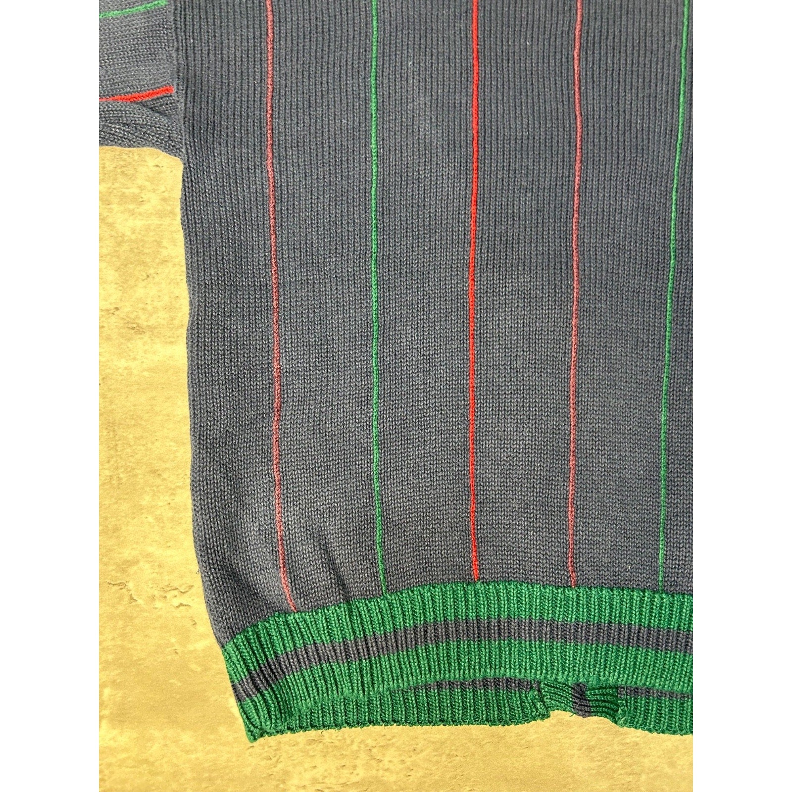 Vintage 80s/90s Striped Button Down Knit Cardigan Sweater Size YOUTH XL