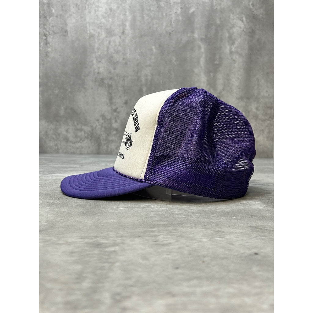 Vintage 80s Pioneer Auto Show Antique Car Graphic Trucker Snapback Hat OSFA