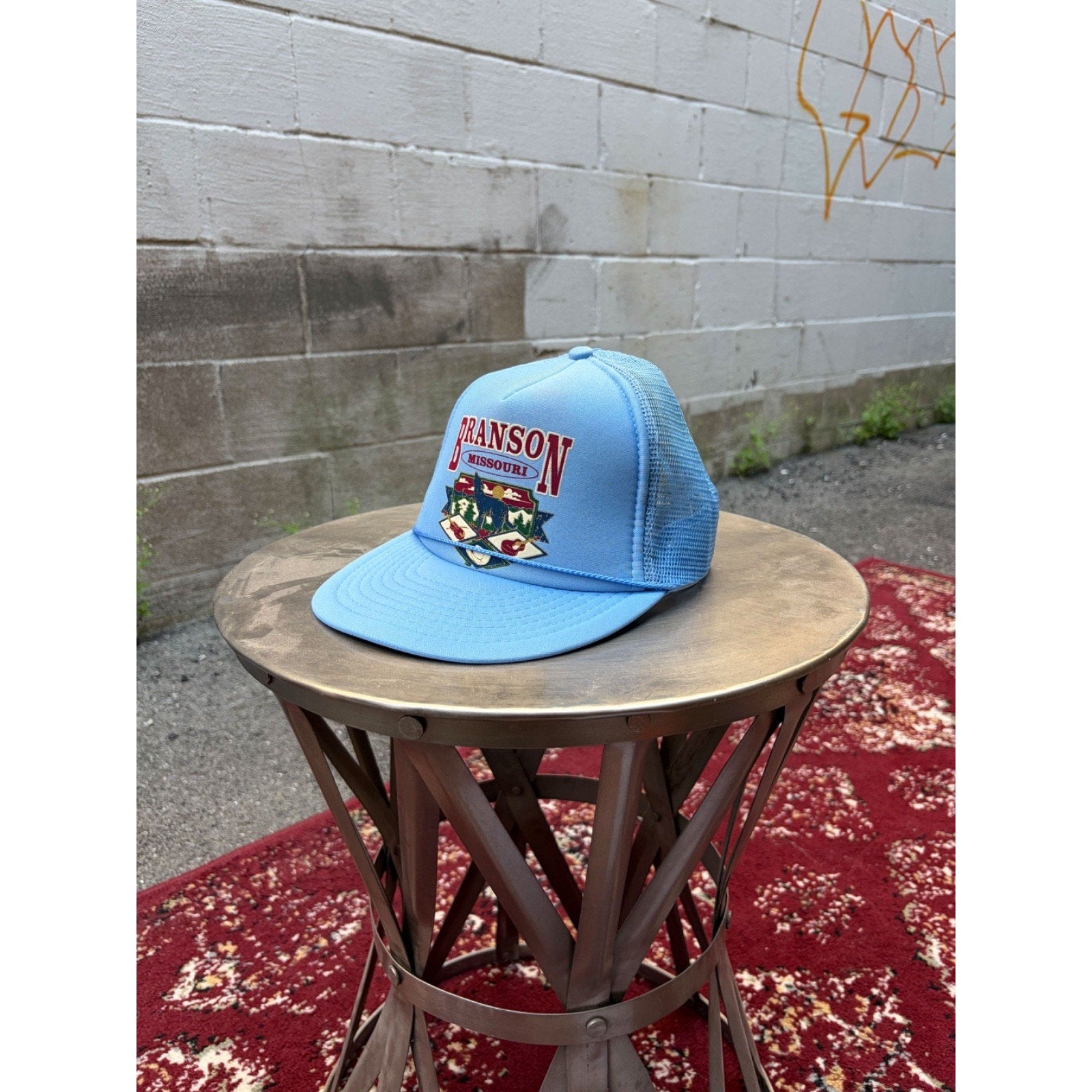 Vintage Branson Missouri Destination Crest Graphic Trucker Snapback Hat OSFA