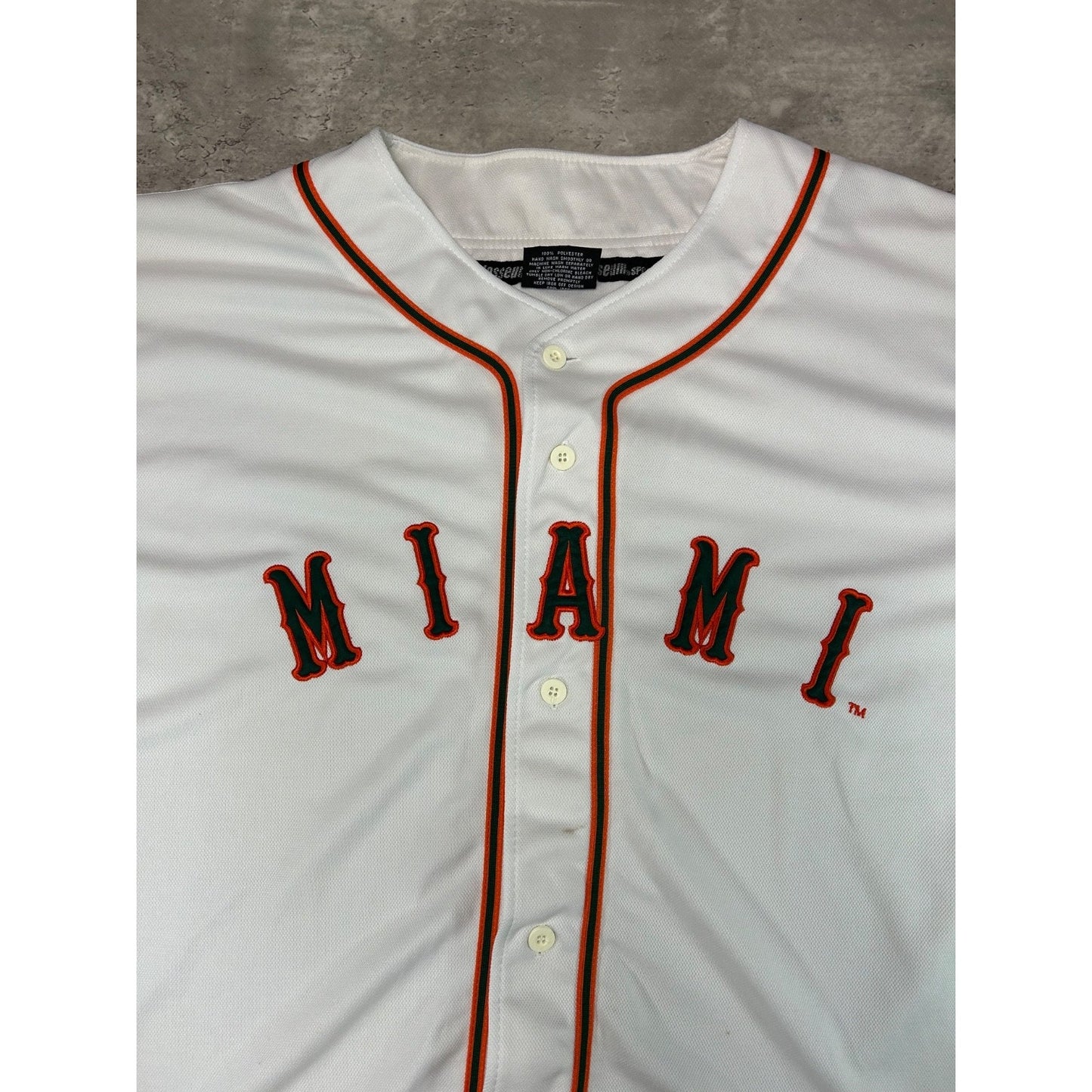 Vintage 2000s Miami Hurricanes NCAA Stitched Baseball Jersey Size 2XL