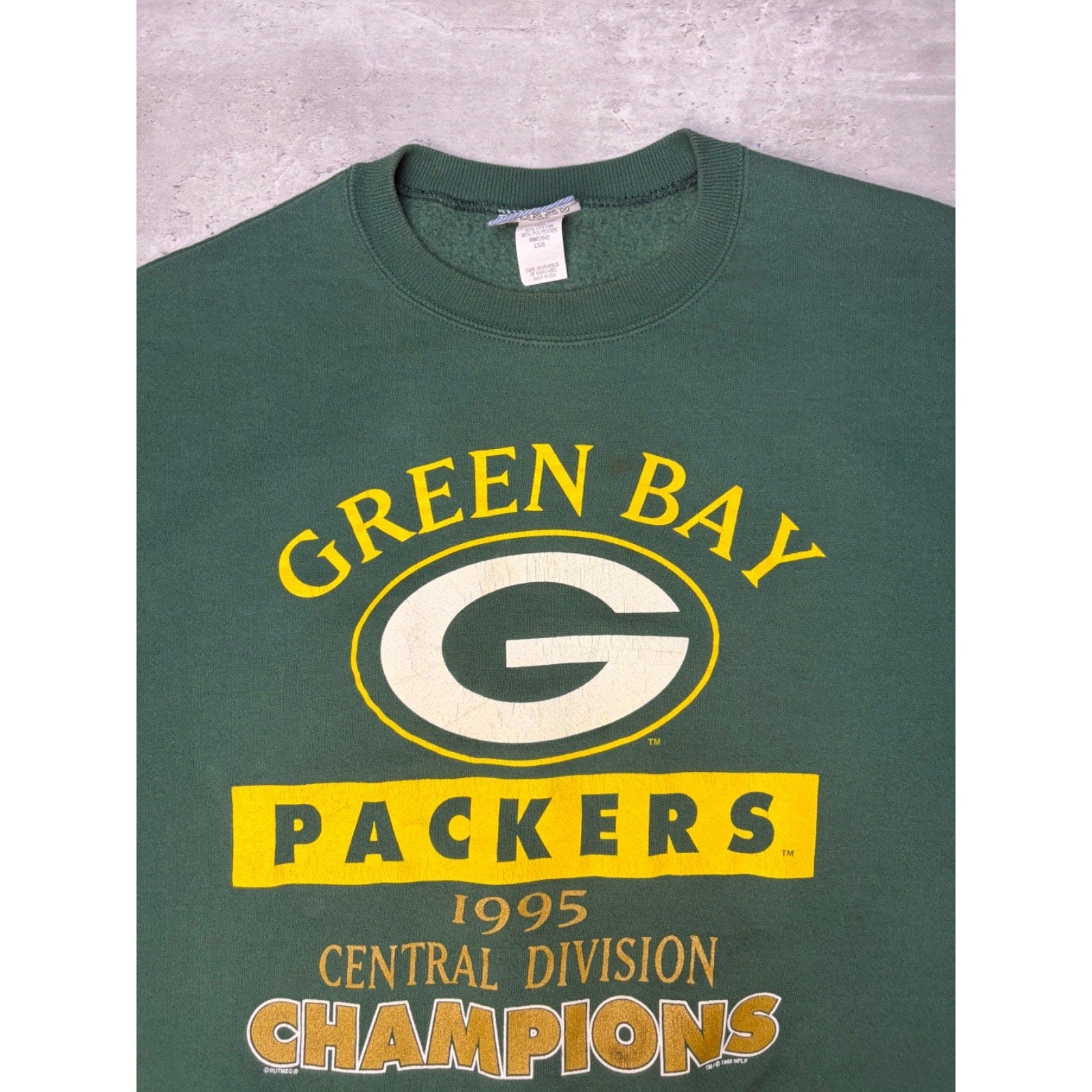 Vintage 1995 Green Bay Packers NFL Central Division Champs Sweatshirt Size Large