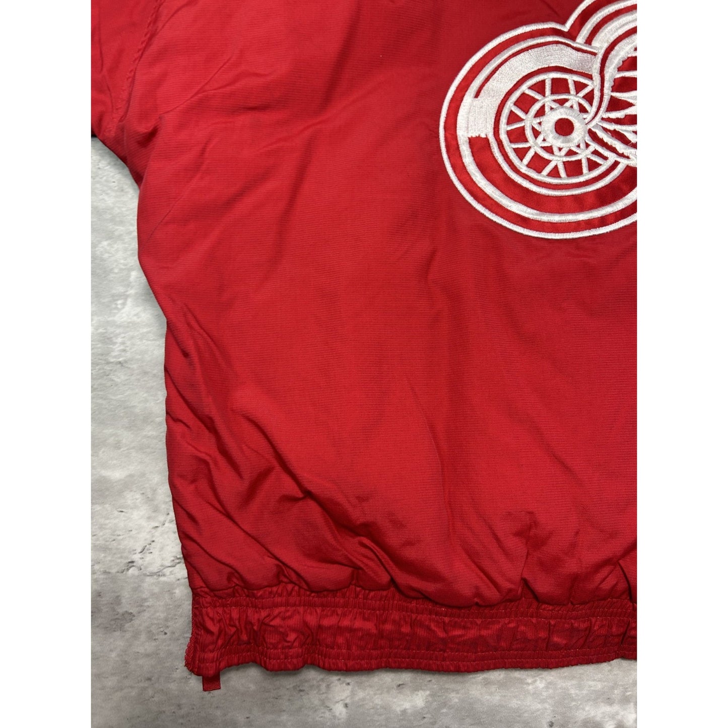 Vintage 90s Detroit Red Wings NHL 1/2 Zip Insulated Starter Jacket Size Large