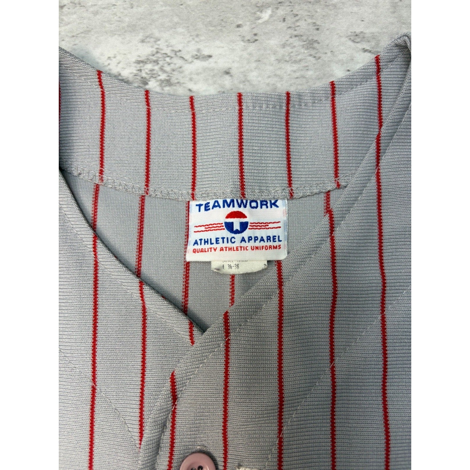 Vintage 80s/90s Spartans Pinstripe Stitched Baseball Jersey Size Small