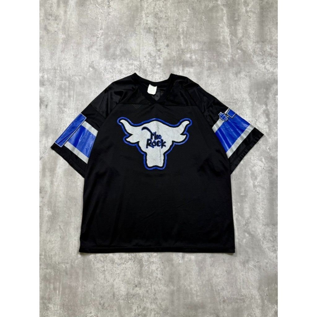Vintage 90s The Rock #1 Electrifying Graphic Spellout Football Jersey Size 2XL
