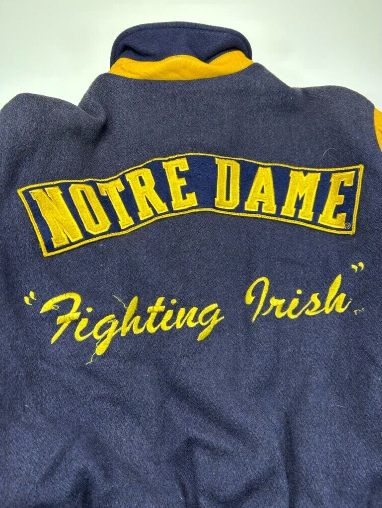 Vintage 80s University of Notre Dame Fighting Irish NCAA Varsity Jacket Size M