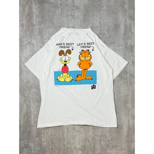 Vintage 90s Garfield Cats Best Friend Cartoon Promo Graphic T-Shirt Size XXL