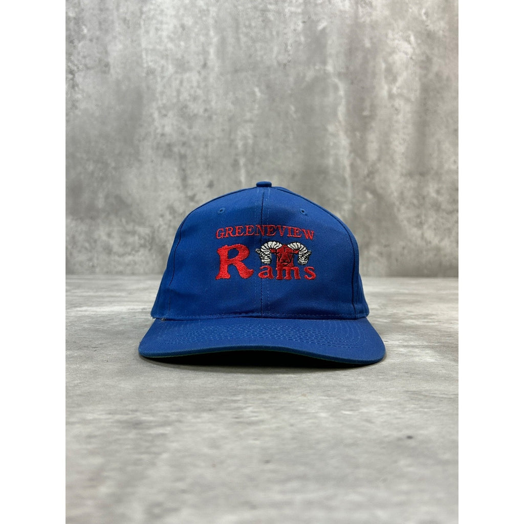 Vintage Greeneview Rams Embroidered Collegiate Logo Snapback Hat OSFA