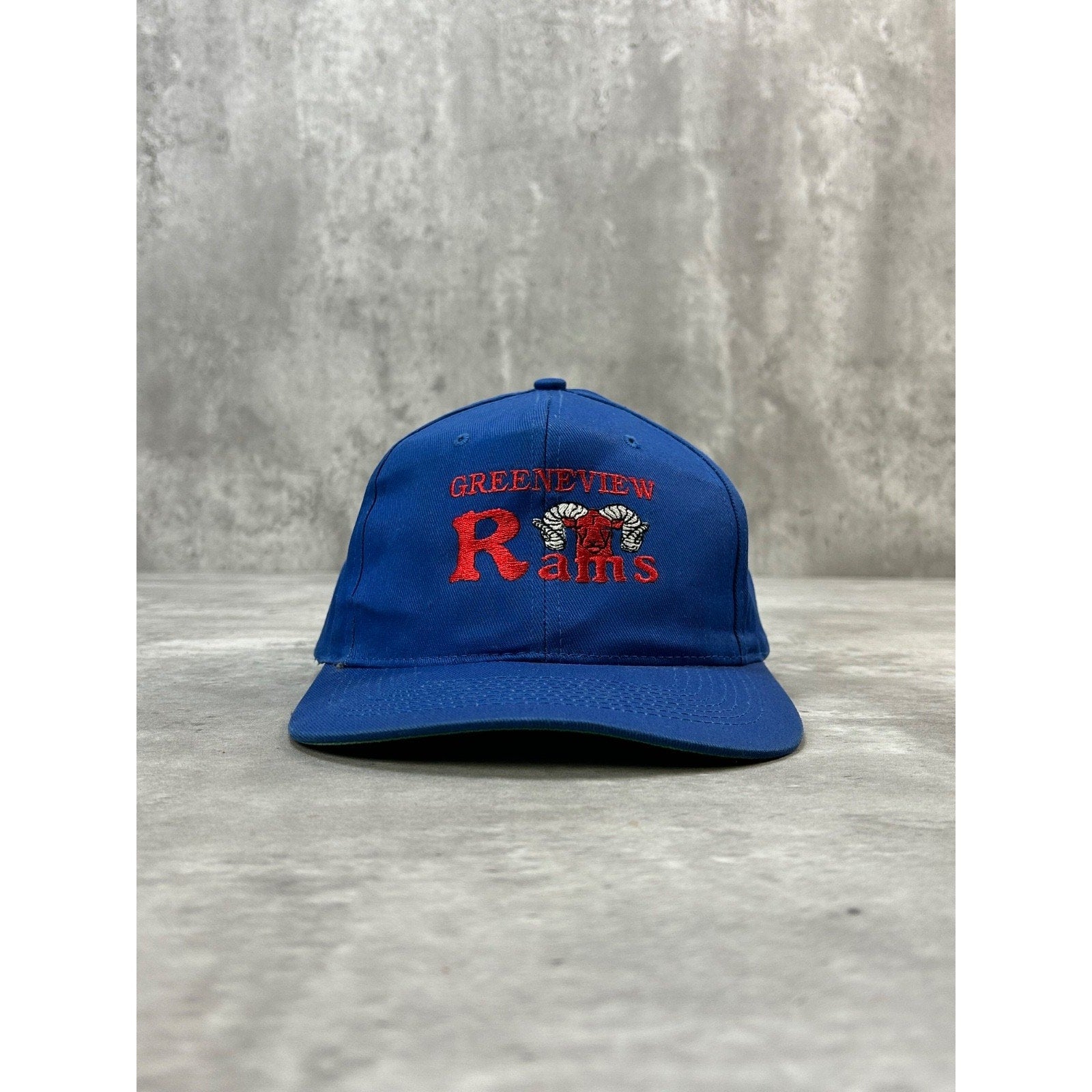 Vintage Greeneview Rams Embroidered Collegiate Logo Snapback Hat OSFA