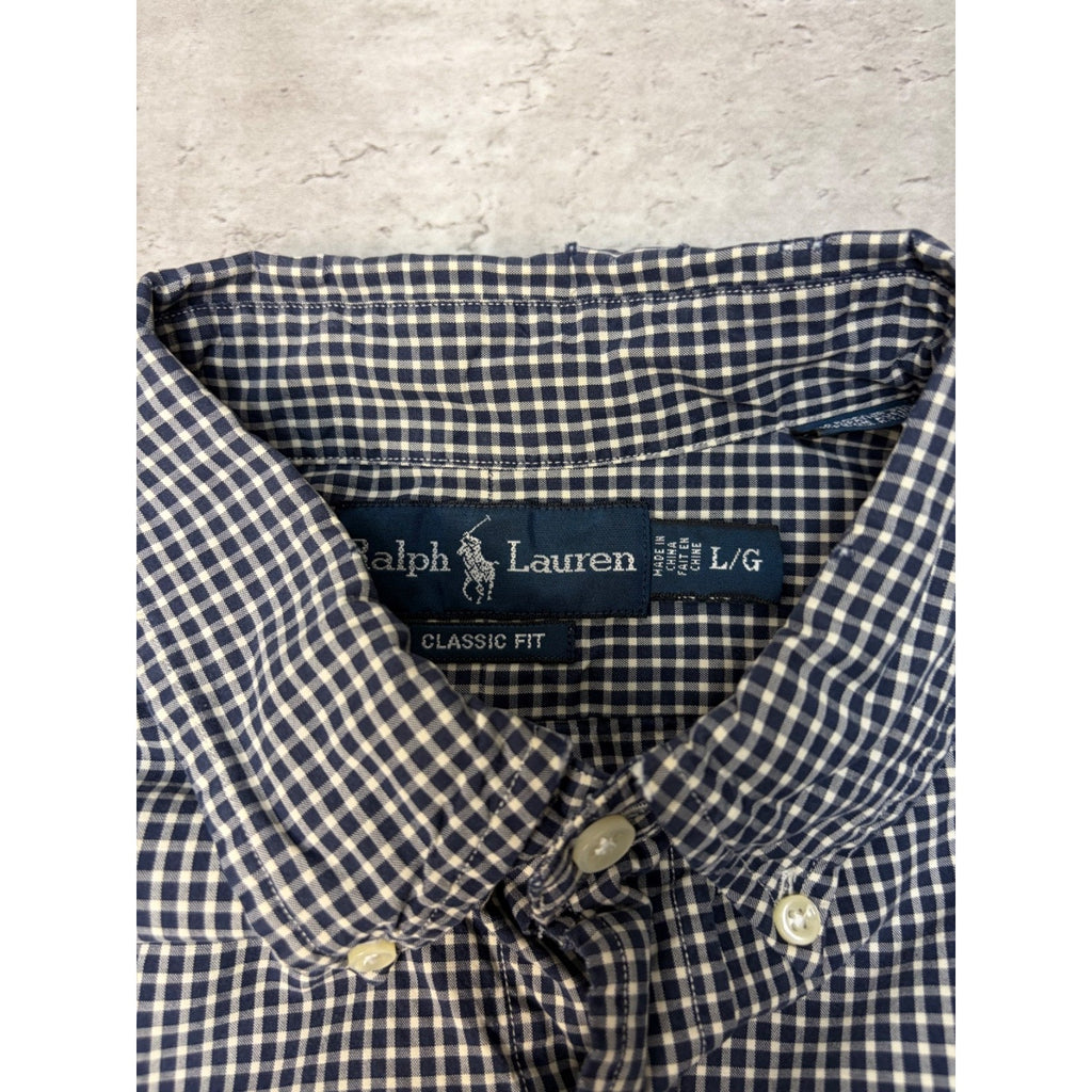 Vintage Polo Ralph Lauren Embroidered Pony Button Up Shirt Size Large