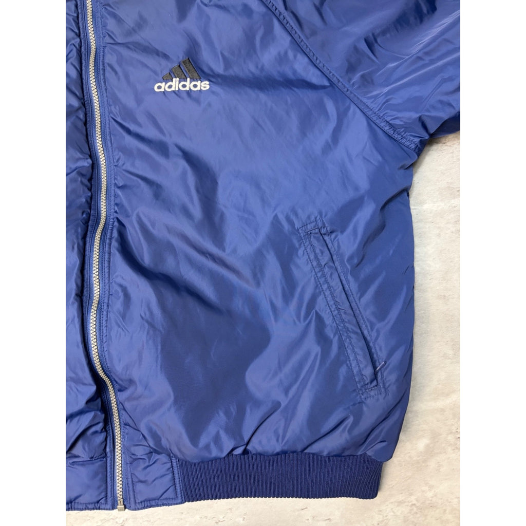 Vintage Adidas Reversible Full Zip Hooded Bomber Jacket Size XL