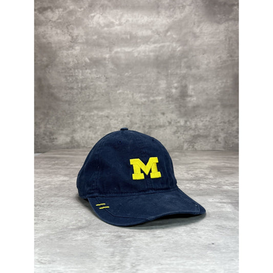Vintage Michigan Wolverines NCAA Adidas Embroidered Logo Strapback Hat OSFA