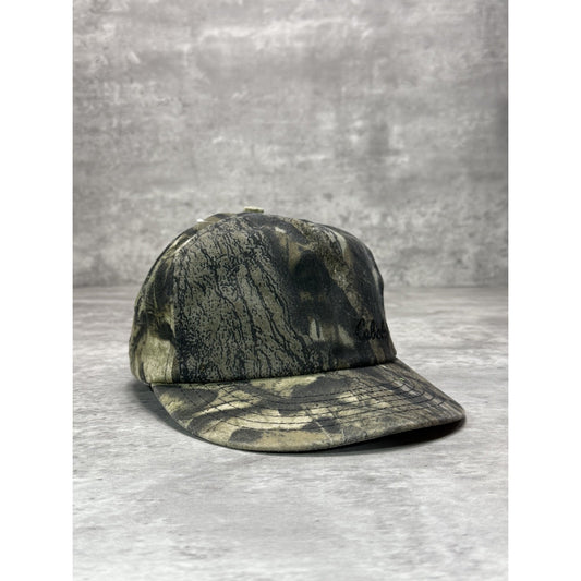 Vintage 90s Cabela Tree Camo Hunting Snapback Hat OSFA