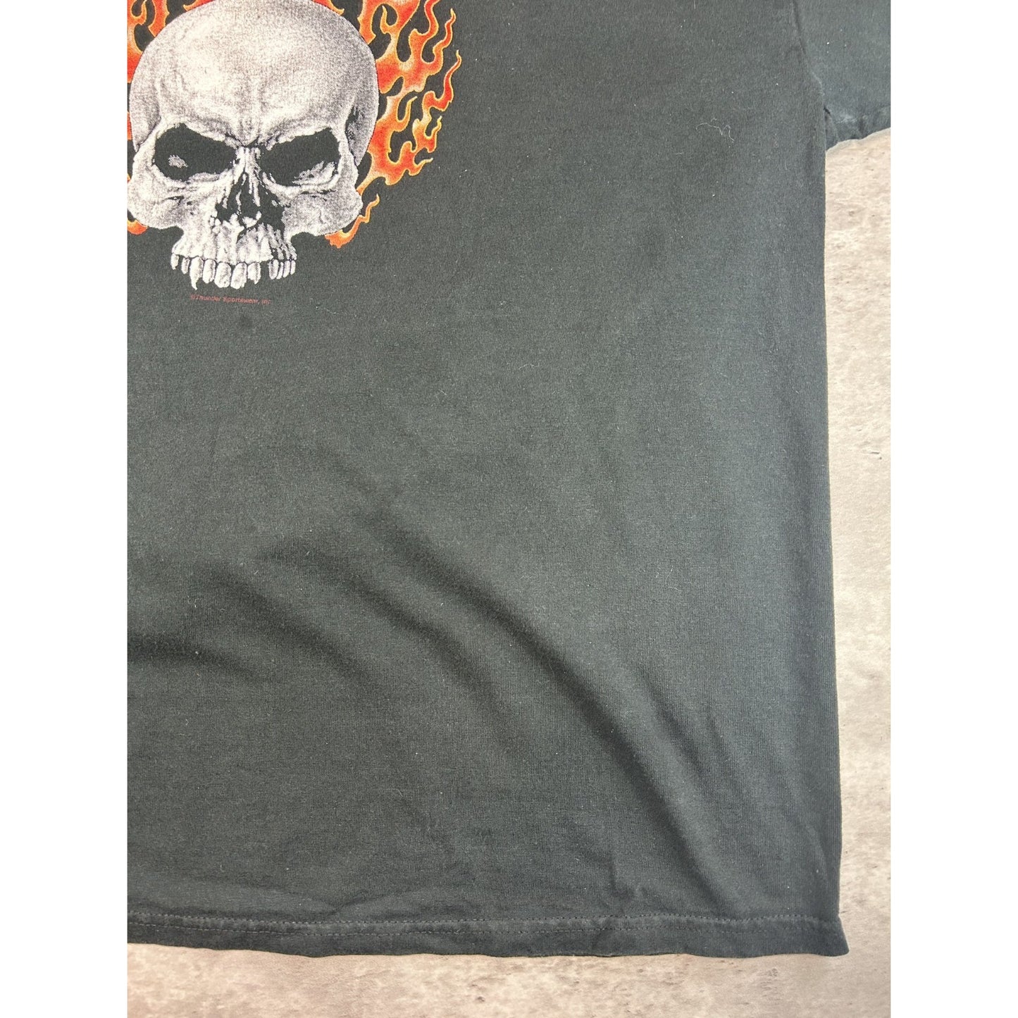 Vintage 2000s Flaming Skull Graphic Long Sleeve T-Shirt Size 2XL Black