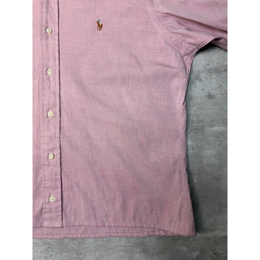 Vintage Polo Ralph Lauren Embroidered Pony Cropped Button Up Shirt Size Large