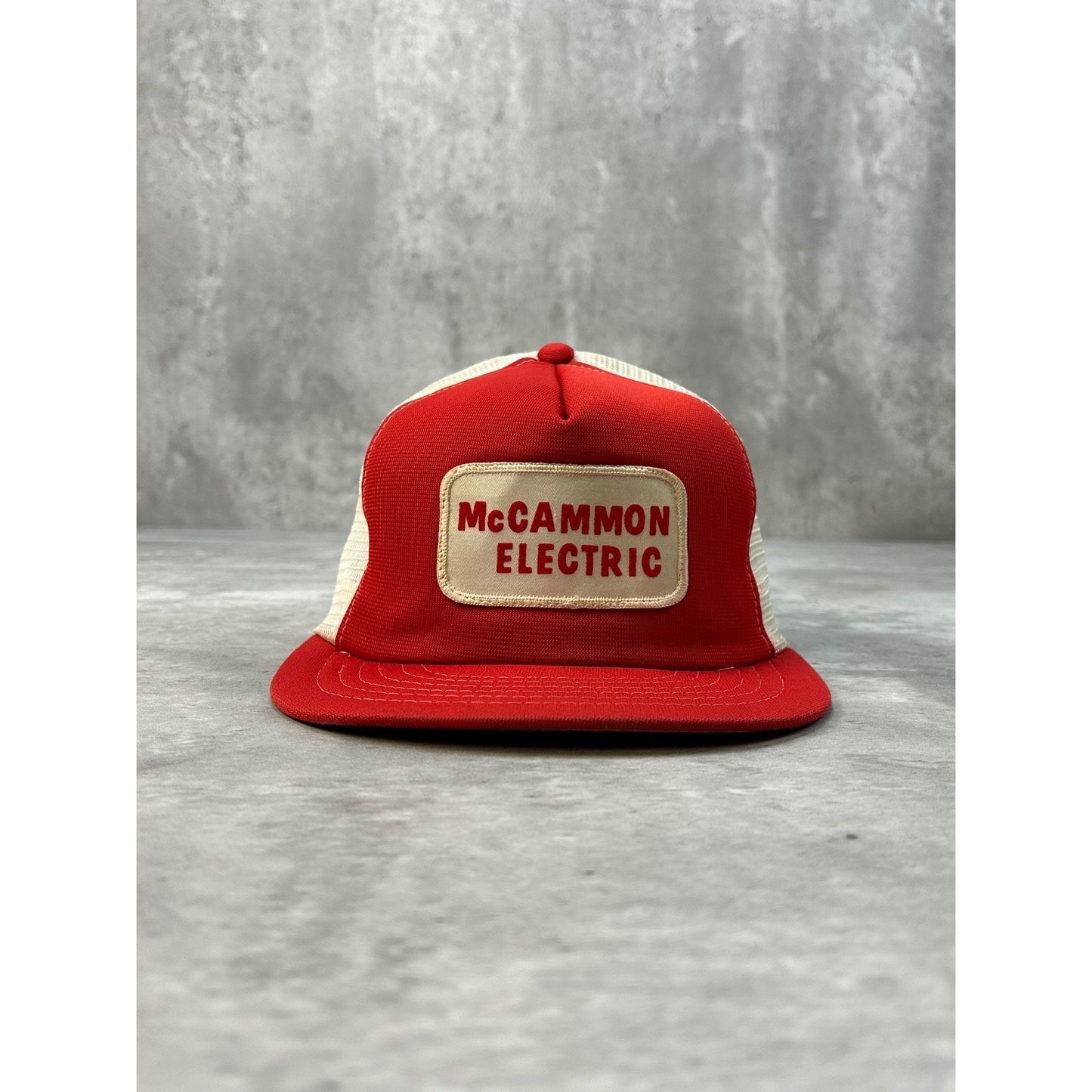 Vintage 80s McCammon Electric Embroidered Patch Trucker Snapback Hat OSFA