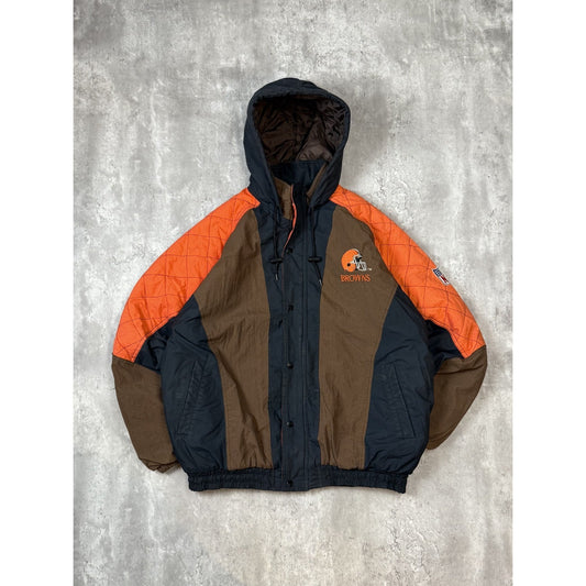 Vintage 90s Cleveland Browns NFL Embroidered Full Zip Starter Jacket Size Large