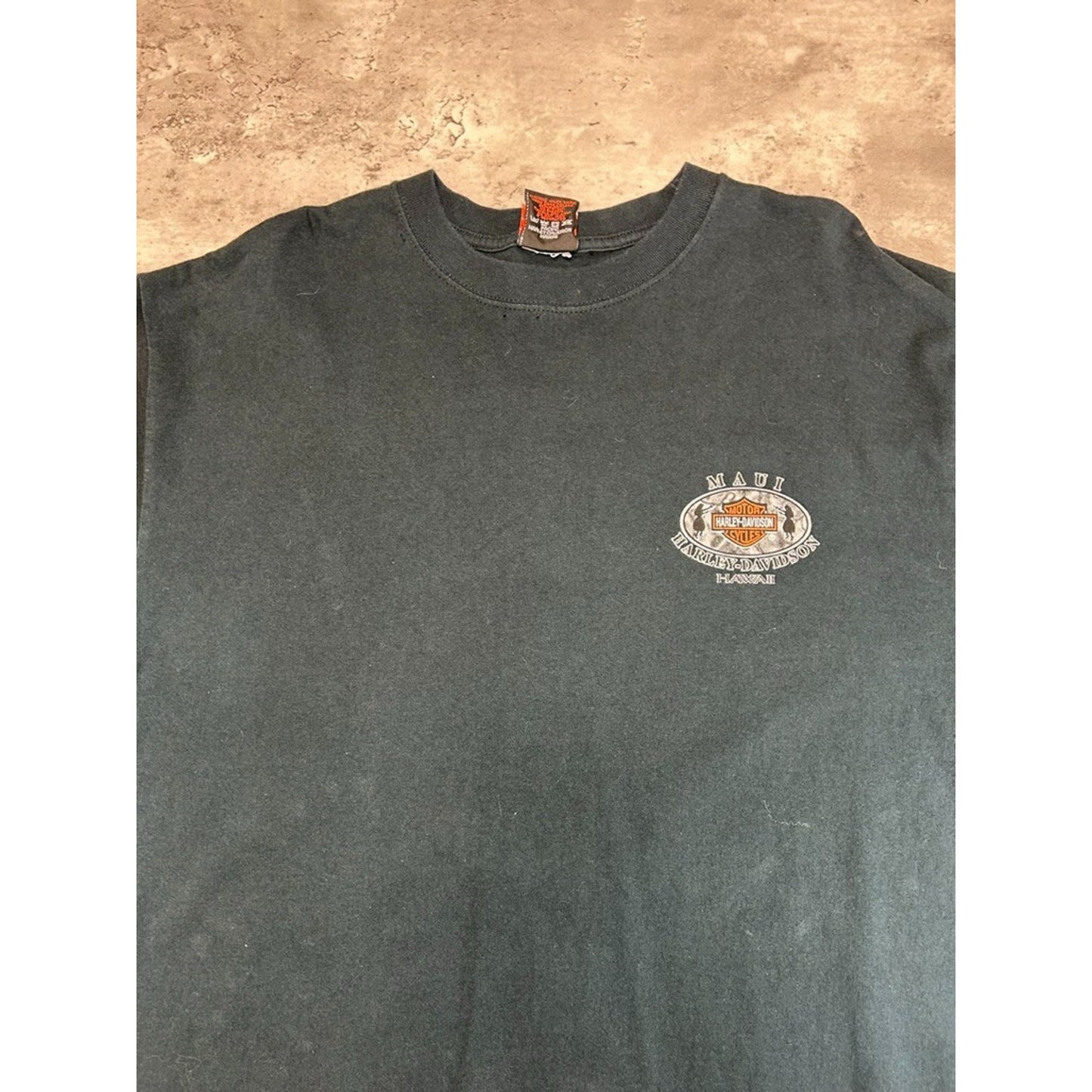 Vintage 2001 Harley Davidson Maui Flame Graphic Long Sleeve T-Shirt Size XL