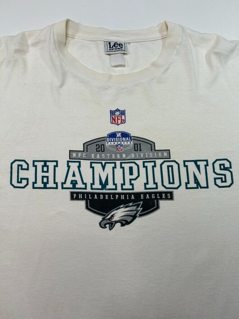 Vintage 2001 Philadelphia Eagles NFL NFC Eastern Division Champs T-Shirt Size XL