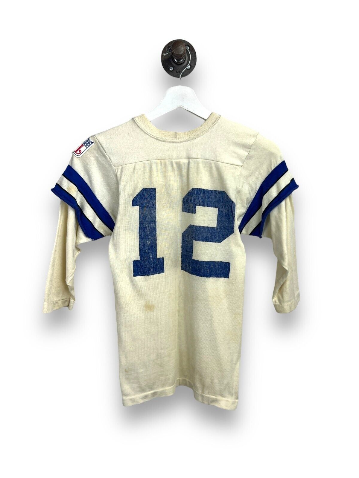 Vintage 70s Roger Staubach #12 Dallas Cowboys NFL 3/4 Sleeve Jersey Size Small