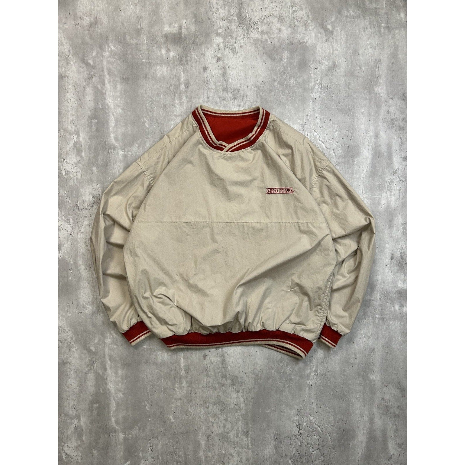Vintage Ohio State Buckeyes Reversible Pullover Windbreaker Jacket Size Large