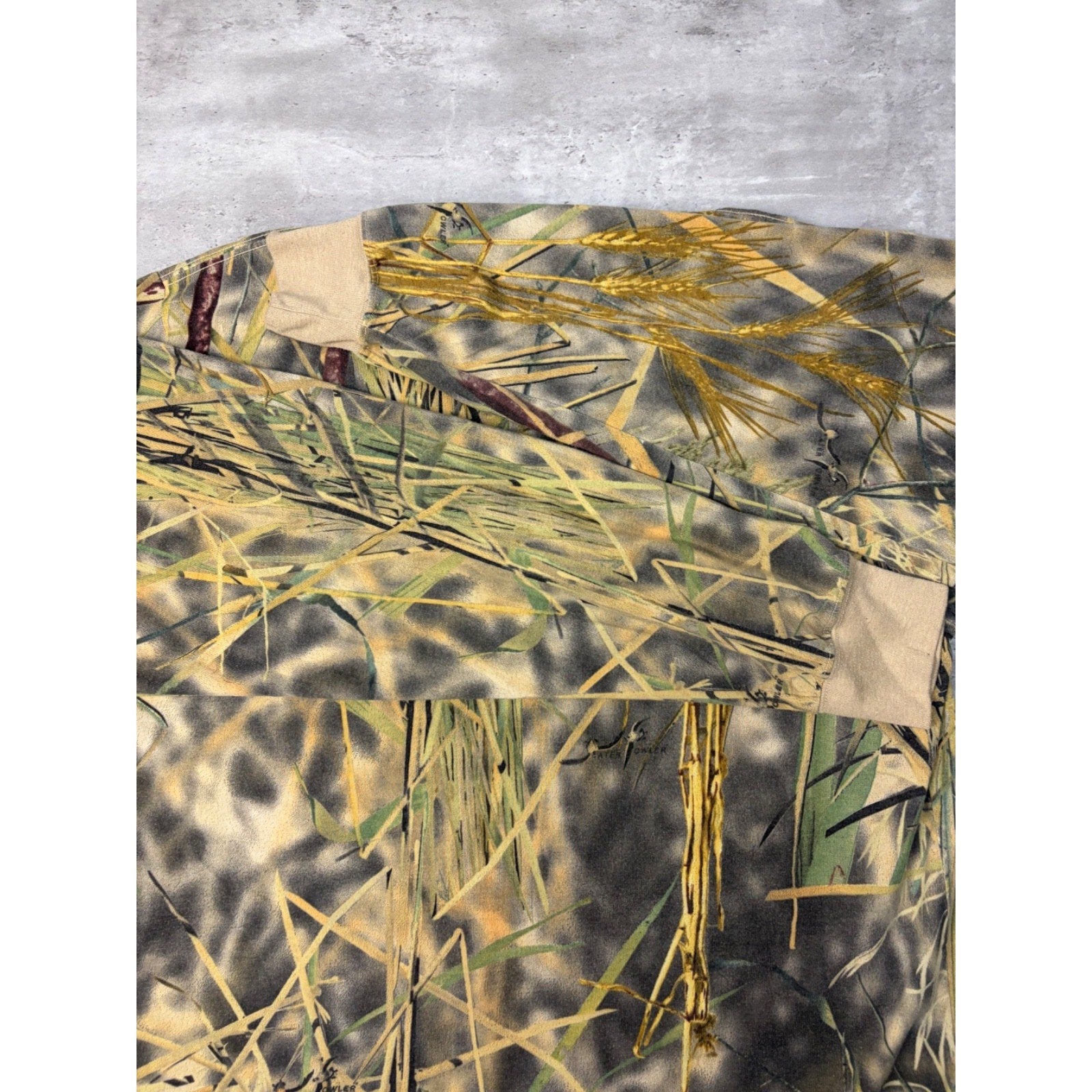 Vintage 90s Water Fowler Marsh Camo Hunting Long Sleeve T-Shirt Size XL