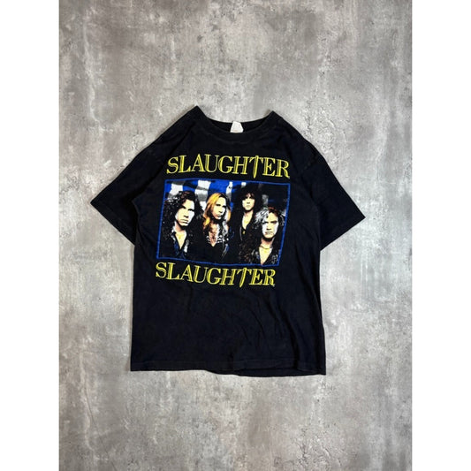 Vintage 1990 Slaughter Stick It To Ya Tour Rock Music Band T-Shirt Size Large